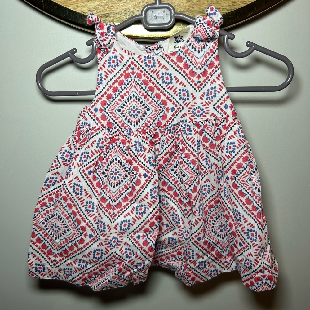 Baby B’gosh Pink and Blue Geometric Kids Dress